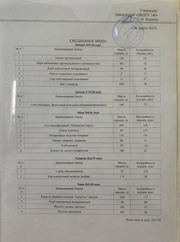 меню 24.03.25
