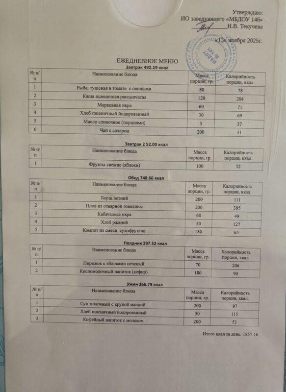 меню 13.11.