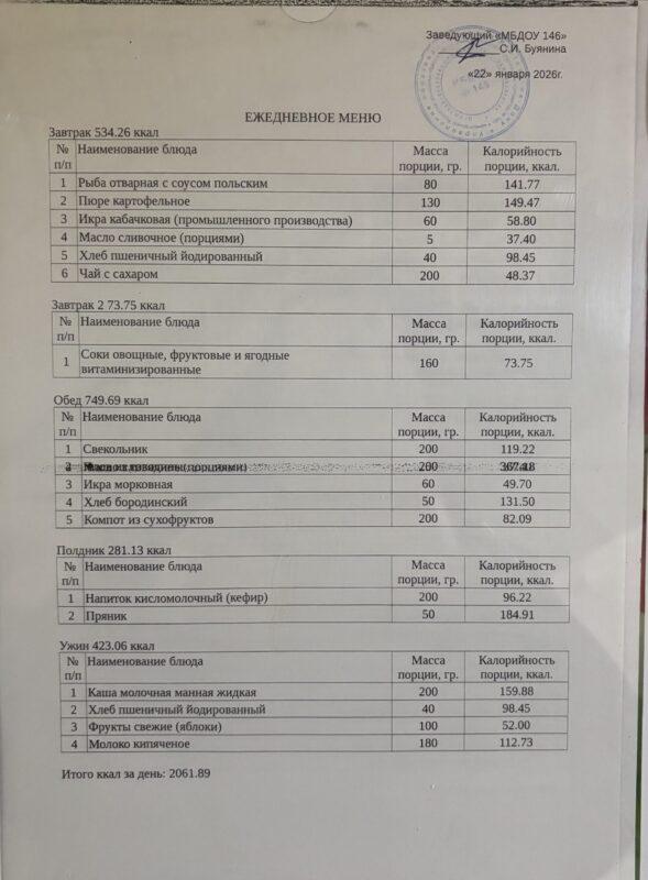 меню 22.01.2026